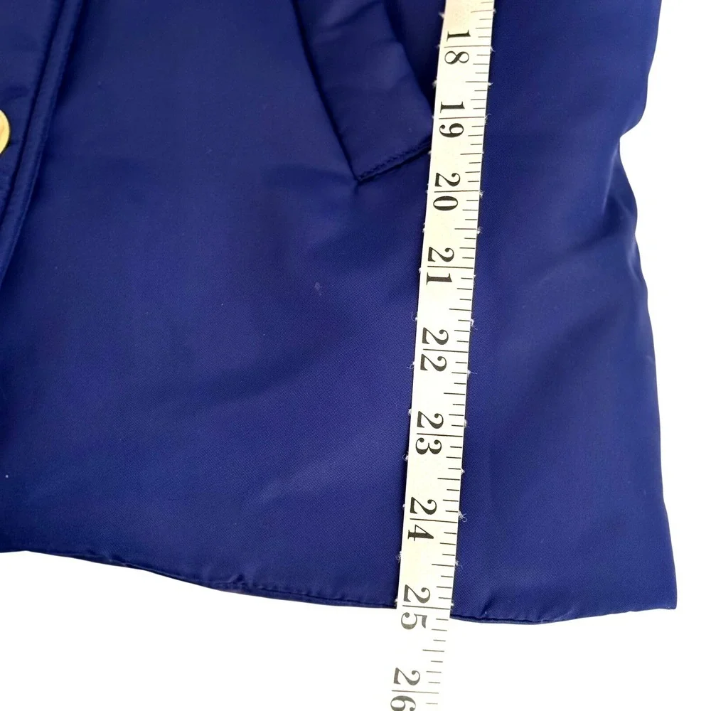 J.Crew Double Breasted Peacoat S Primaloft Puffer Blue Gold Buttons Pockets‎ - Picture 14 of 16